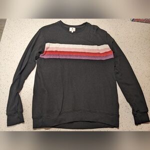 Sundry Black Shirt with Striped Accents